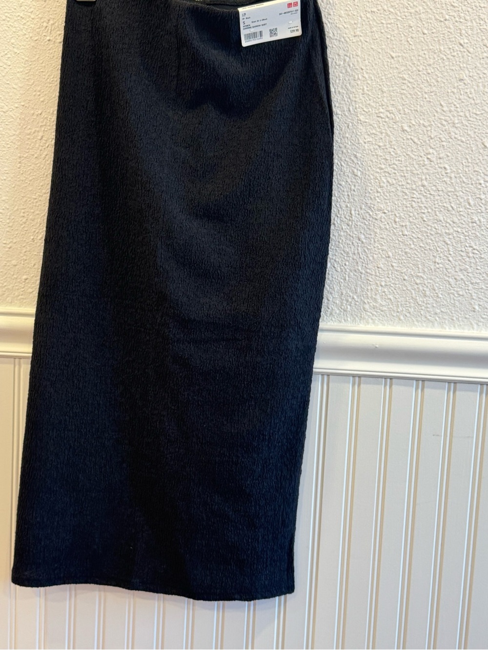 Uniqlo Black Shirring Narrow Skirt | NWT